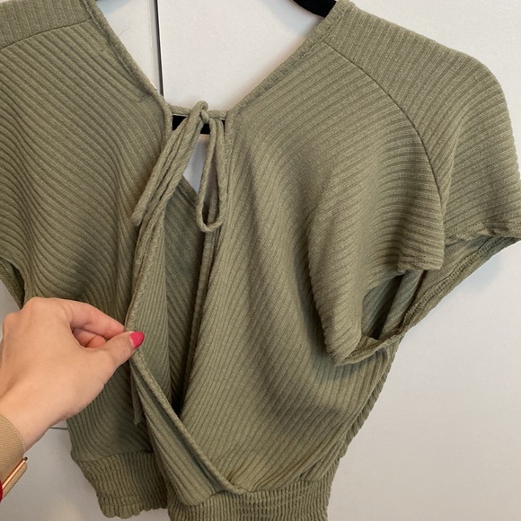 altar’d state Olive Green Crop sweater - Picture 3 of 5